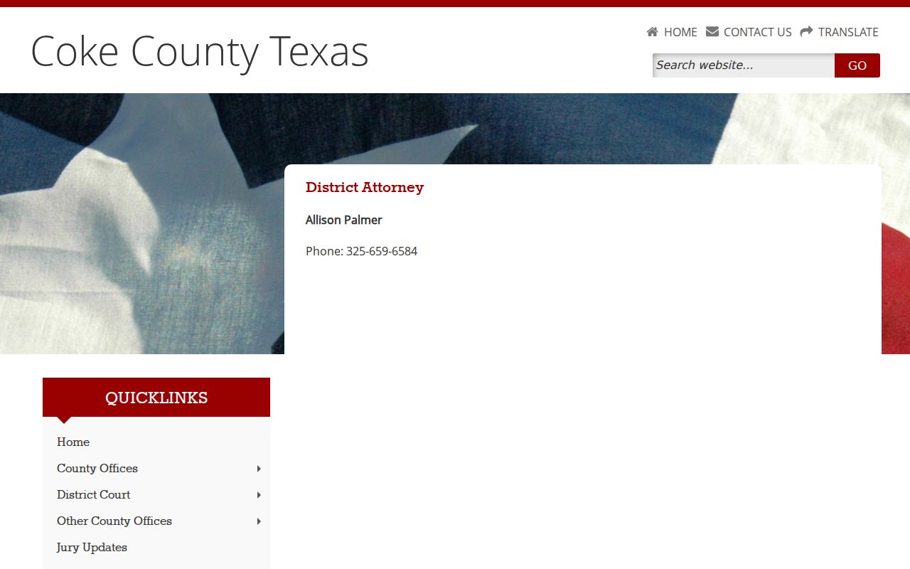 Coke County district attorney source for criminal court case filings